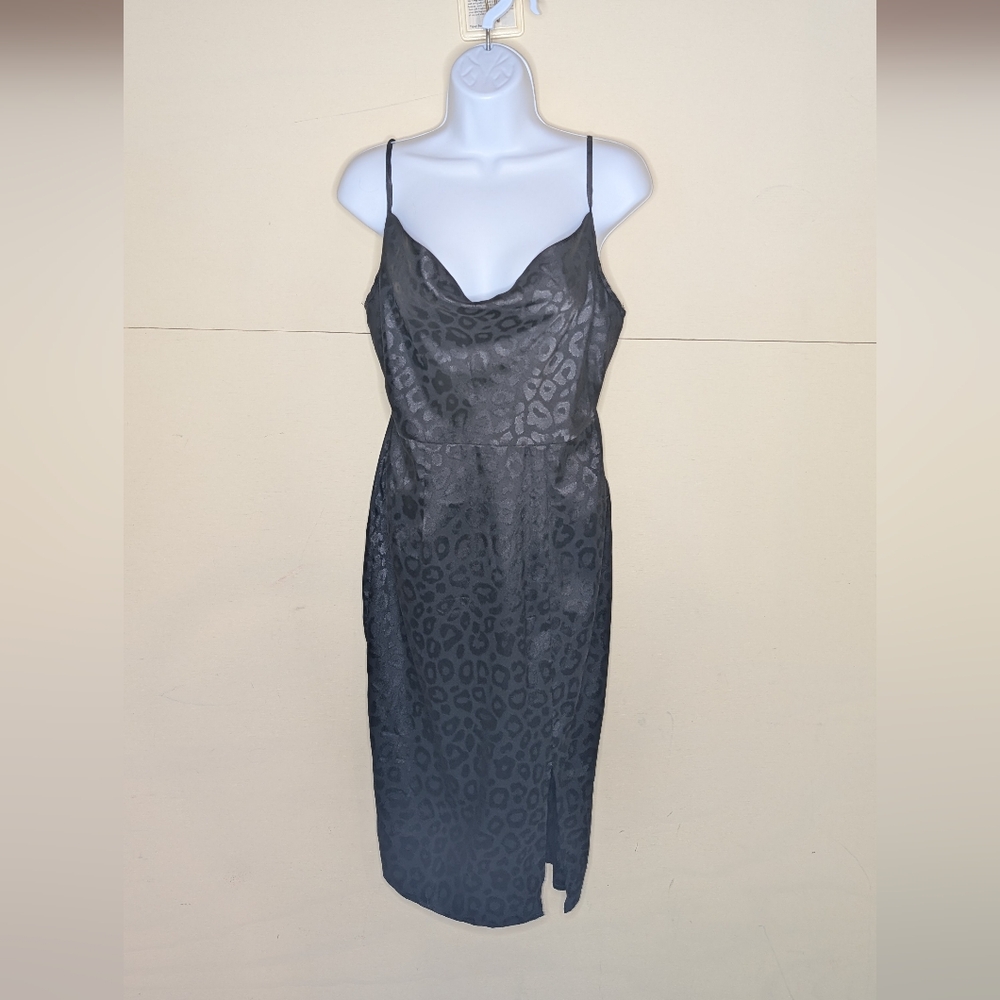 Fashion Nova NOVA VINTAGE Chic Black Leopard Print Dress Mid-length